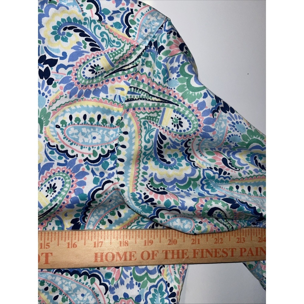 Chaps No Iron Paisley Shirt Womens Size Large Colorful Preppy Classic - Picture 4 of 6